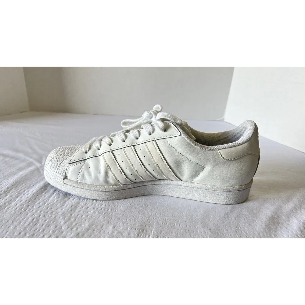 Adidas Originals Superstar Men Size 9.5 Triple White Sneaker Shoe Shell Toe Top